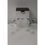 Four new Waterford Crystal 'Marquis' white wine glasses