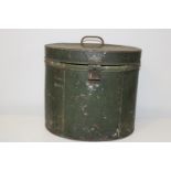 A Victorian tin hat box 41cm x 38cm