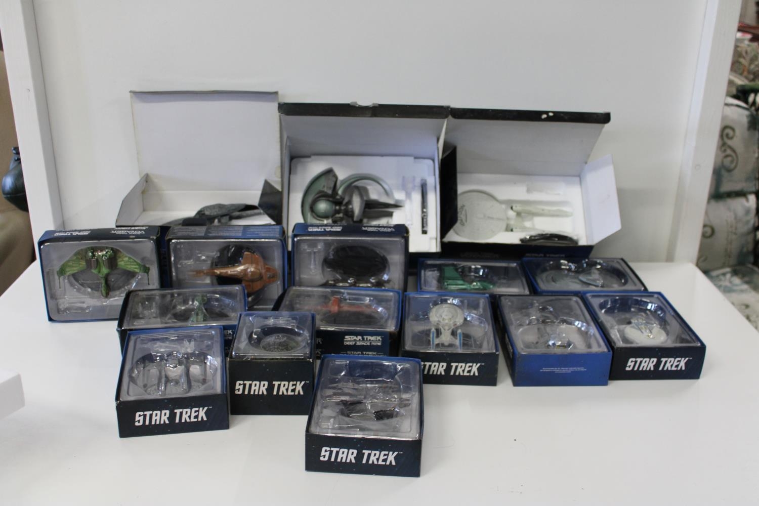 A large selection of Star Trek models