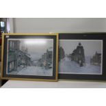 Two nicely framed & signed limited edition Yorkshire prints 71cm x 58 cm collection only