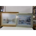 Two nicely framed & signed limited edition Yorkshire prints 79 x 63 largest collection only