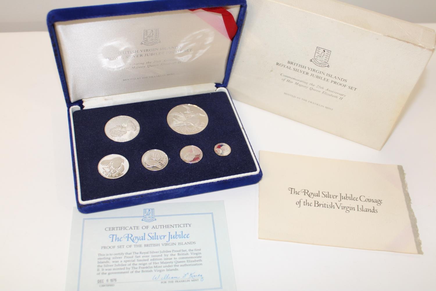 A silver proof six coin set (British Virgin Isles) Queen Elizabeth II Jubilee set with COA