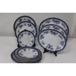 A box of blue & white ceramic plates