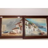 Two framed coastal scene oils on canvas. 51x 43cm