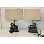 A pair of contemporary lamp bases & shades 53 x 34 including shade. collection only