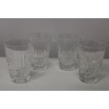 Four Waterford crystal 'Baltray' whisky tumblers