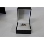 A 925 silver double heart ring stamped Tiffany & Co