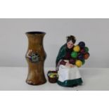 A Royal Doulton figure HN 1315 & Royal Doulton vase