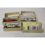 Three boxed Corgi bus models