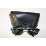 Vintage Ray Ban Bausch & Lomb Black framed sunglasses with a case. Inscription on arms reads: Ray