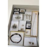 A box of costume jewellery etc