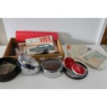 A selection of vintage car headlamps & other