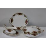 Four pieces of Royal Albert OCR (tureen has large crack to the cover)