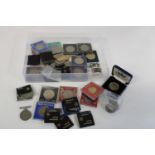 A large selection of assorted commemorative coins etc