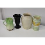 Four pieces of vintage pottery, Sylvac & Wedgewood etc