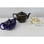 Three Collectable vintage teapots including Crown Ducal