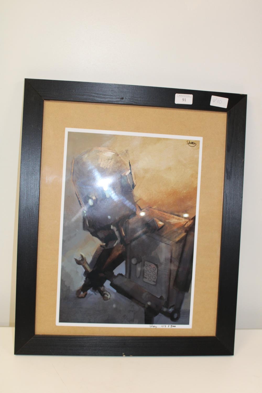 A framed and signed print by a local young Morley artist. 51cm x 48cm