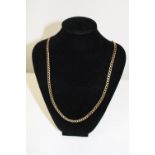 A 9ct gold curb necklace 25.4 grams. overall length is 36cm.