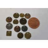 Thirteen assorted colliery miners pit tokens