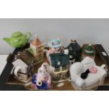 A job lot of novelty teapots (9 pieces)