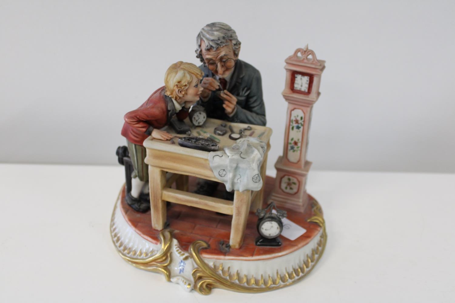 Capodimonte 'Clock maker & Apprentice' 28cm x 20cm