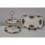 Two pieces of Royal Albert OCR, cake stand & sandwich plate