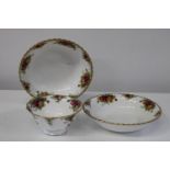 Three pieces of Royal Albert OCR. Two large & one smaller bowl
