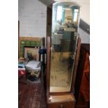 A vintage 1940's bedroom mirror with cupboard below collection only