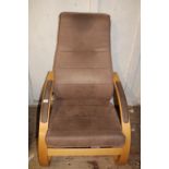 A vintage Verikon Danish bent wood & upholstered chair. collection only