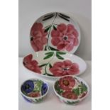 Four pieces of vintage ceramics. large bowl dia. 33cm