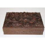 A Black Forest carved box 30cm x 20cm x 8cm