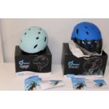 Two new boxed sky helmets one with goggles
