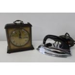 A Metamec clock & vintage electric iron