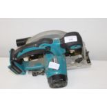 A Makita cordless circular saw (missing battery)