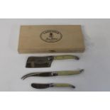 A boxed set of New French Laguiole kitchen knives
