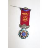 A hallmarked silver & enamel Masonic medal