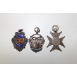 Three hallmarked silver fob pendants