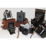 A selection of vintage cameras