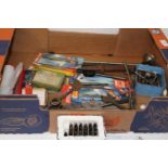 A box of misc tools & hardware