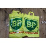 A job lot of vintage BP Farmers oil bags