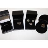 Four boxed silver jewellery items