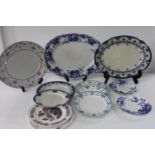 An assortment of antique bone china plates etc