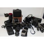 A job lot of assorted camera equipment