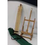Two wooden artists easels collection only