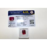 A Ruby gemstone with cert