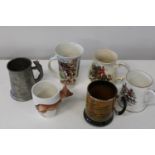 A job lot of assorted collectable tankards