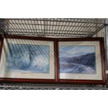 A framed pair of rural prints
