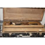 Vintage wooden 3 drawer tool box and contents collection only