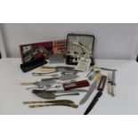 A job lot of vintage flat ware etc