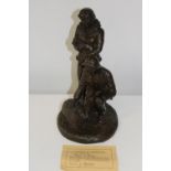 A large Jeanne Rynhart sculpture finished in cold cast bronze with COA 32cm tall